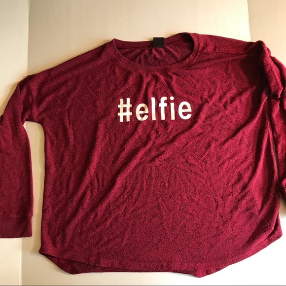 #Elfie Christmas Sweater SOFT Red Loose Fit Top M - Picture 1 of 3